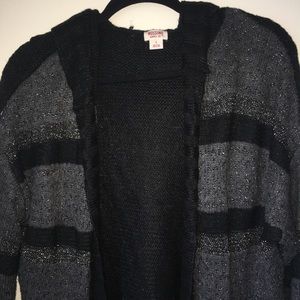 Mossimo Supply Co. Sweaters - Black Stripe Cardigan with Hood Mossimo Supply Co. Sweaters - Black Stripe Cardigan with Hood